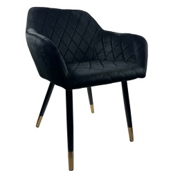 Καρέκλα Τραπεζαρίας  ESPERANZA Μαύρο Βελούδο/Μέταλλο 56x60x81cm