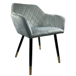 Καρέκλα Τραπεζαρίας  ESPERANZA Γκρι/Μαύρο Βελούδο/Μέταλλο 56x60x81cm