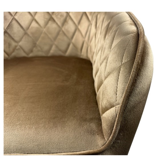 Καρέκλα Τραπεζαρίας  FLORENCIA Cappuccino/Μαύρο Βελούδο/Μέταλλο 56x60x81cm