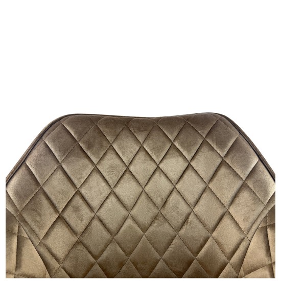 Καρέκλα Τραπεζαρίας  FLORENCIA Cappuccino/Μαύρο Βελούδο/Μέταλλο 56x60x81cm