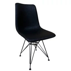 Καρέκλα Τραπεζαρίας  SELVA Vintage Μαύρο PU/Μέταλλο 43x57x81cm