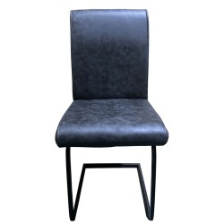 Καρέκλα Τραπεζαρίας  ESTRELLA Γκρι/Μαύρο PU/Μέταλλο 43x56x95cm