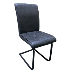 Καρέκλα Τραπεζαρίας  ESTRELLA Γκρι/Μαύρο PU/Μέταλλο 43x56x95cm