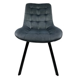 Καρέκλα Τραπεζαρίας  BRISA Γκρι/Μαύρο Βελούδο/Μέταλλο 53x60x85cm