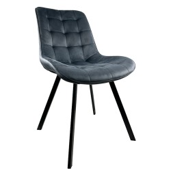Καρέκλα Τραπεζαρίας  BRISA Γκρι/Μαύρο Βελούδο/Μέταλλο 53x60x85cm