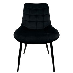 Καρέκλα Τραπεζαρίας  BRISA Μαύρο Βελούδο/Μέταλλο 53x60x85cm