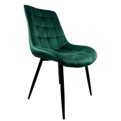 Καρέκλα Τραπεζαρίας  BRISA Πράσινο/Μαύρο Βελούδο/Μέταλλο 53x60x85cm