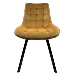 Καρέκλα Τραπεζαρίας  BRISA Μπεζ/Μαύρο Βελούδο/Μέταλλο 53x60x85cm