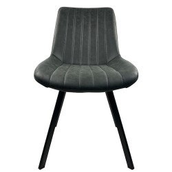 Καρέκλα Τραπεζαρίας  MILONGA Γκρι/Μαύρο PU/Μέταλλο 55x61x88cm