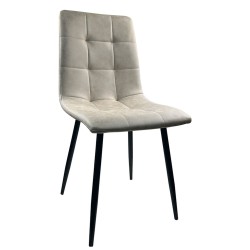 Καρέκλα Τραπεζαρίας  YUCATAN Μπεζ/Μαύρο PU/Μέταλλο 44x55x86cm