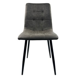 Καρέκλα Τραπεζαρίας  YUCATAN Καφέ/Μαύρο PU/Μέταλλο 44x55x86cm