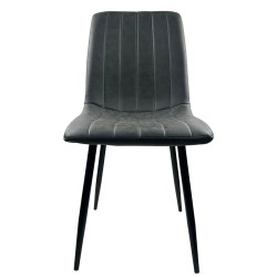 Καρέκλα Τραπεζαρίας  YUCARIA Ανθρακί/Μαύρο PU/Μέταλλο 44x55x86cm