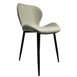 Καρέκλα Τραπεζαρίας  RIOJA Sand/Μαύρο Ύφασμα/Μέταλλο 46x50x80cm