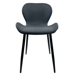 Καρέκλα Τραπεζαρίας  RIOJA Γκρι/Μαύρο Ύφασμα/Μέταλλο 46x50x80cm