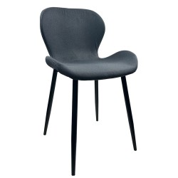 Καρέκλα Τραπεζαρίας  RIOJA Γκρι/Μαύρο Ύφασμα/Μέταλλο 46x50x80cm