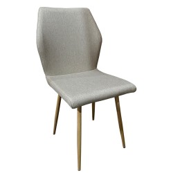 Καρέκλα Τραπεζαρίας  LAGOA Ανοιχτό Καφέ/Φυσικό Ύφασμα/Μέταλλο 46x57x86cm