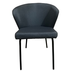 Καρέκλα Τραπεζαρίας  JACARANDA Γκρι/Μαύρο Ύφασμα/Μέταλλο 56x56x76cm