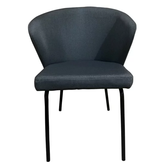 Καρέκλα Τραπεζαρίας  JACARANDA Γκρι/Μαύρο Ύφασμα/Μέταλλο 56x56x76cm