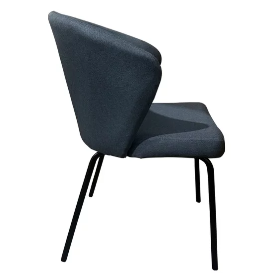 Καρέκλα Τραπεζαρίας  JACARANDA Γκρι/Μαύρο Ύφασμα/Μέταλλο 56x56x76cm