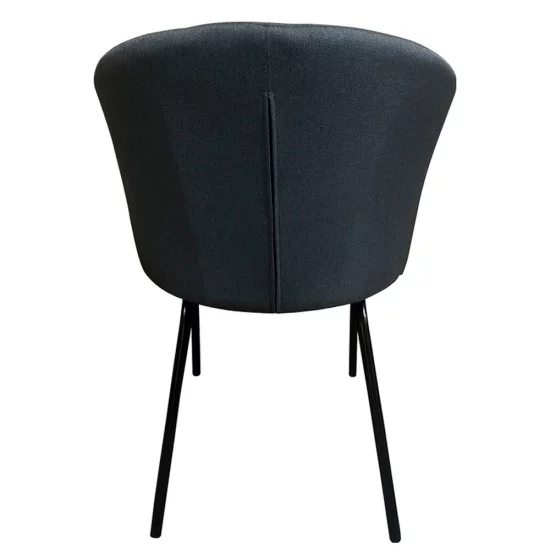 Καρέκλα Τραπεζαρίας  JACARANDA Γκρι/Μαύρο Ύφασμα/Μέταλλο 56x56x76cm