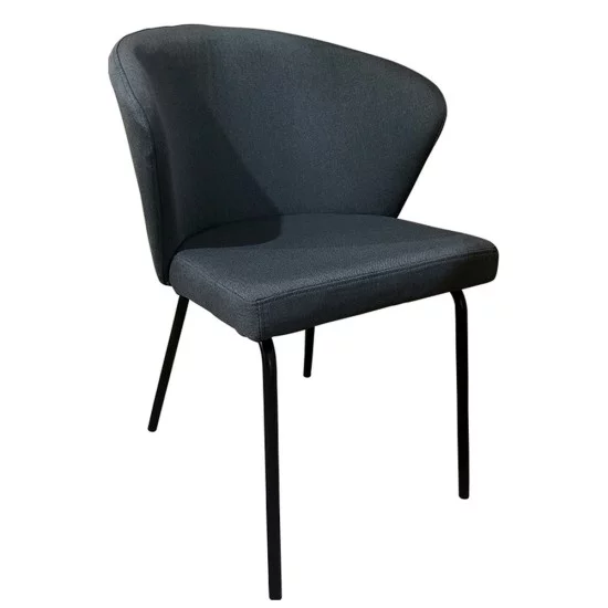 Καρέκλα Τραπεζαρίας  JACARANDA Γκρι/Μαύρο Ύφασμα/Μέταλλο 56x56x76cm