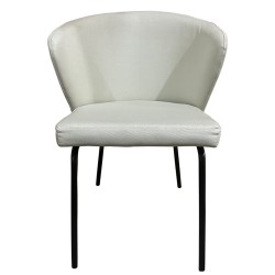 Καρέκλα Τραπεζαρίας  JACARANDA Μπεζ/Μαύρο Ύφασμα/Μέταλλο 56x56x76cm