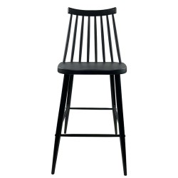 Σκαμπό Bar  MARANTA Μαύρο PP/Μέταλλο 45x46x97cm