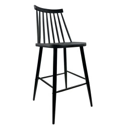 Σκαμπό Bar  MARANTA Μαύρο PP/Μέταλλο 45x46x97cm