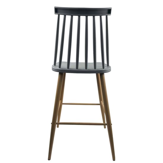 Σκαμπό Bar  MARANTA Γκρι/Φυσικό PP/Μέταλλο 45x46x97cm