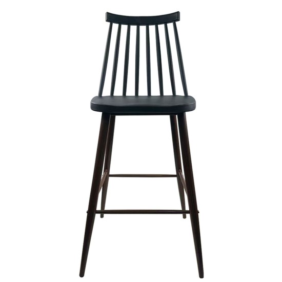 Σκαμπό Bar  MARANTA Μαύρο/Καρυδί PP/Μέταλλο 45x46x97cm
