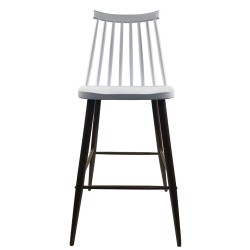 Σκαμπό Bar  MARANTA Λευκό/Καρυδί PP/Μέταλλο 45x46x97cm