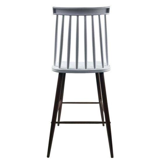 Σκαμπό Bar  MARANTA Λευκό/Καρυδί PP/Μέταλλο 45x46x97cm