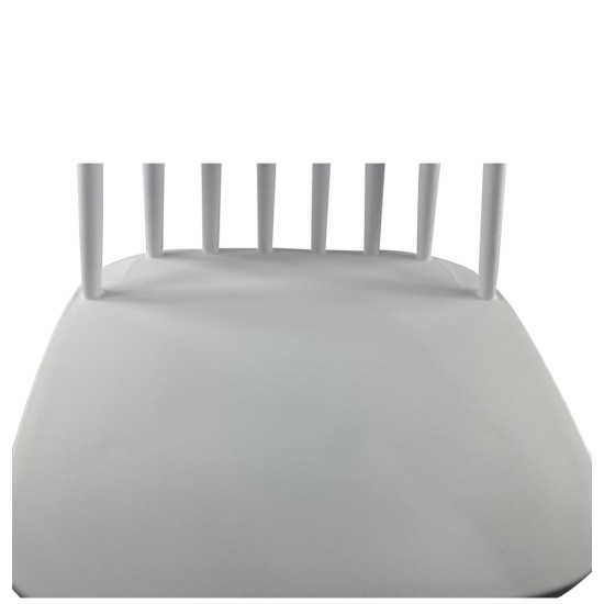 Σκαμπό Bar  MARANTA Λευκό/Καρυδί PP/Μέταλλο 45x46x97cm