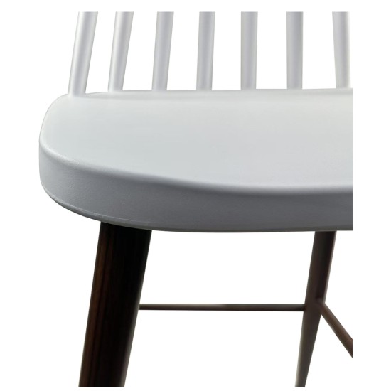 Σκαμπό Bar  MARANTA Λευκό/Καρυδί PP/Μέταλλο 45x46x97cm
