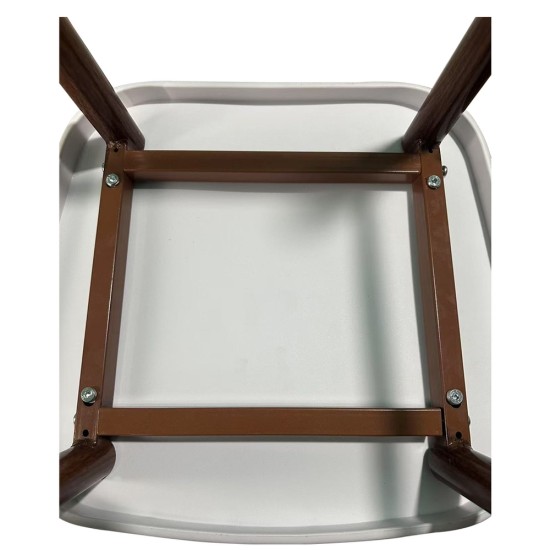 Σκαμπό Bar  MARANTA Λευκό/Καρυδί PP/Μέταλλο 45x46x97cm