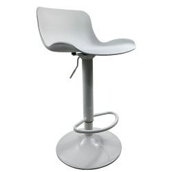 Σκαμπό Bar  QUERIDA Λευκό PP/Μέταλλο 44x45x58/81-79/102cm