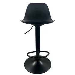 Σκαμπό Bar  AMADA Μαύρο PP/Μέταλλο 41x40x79-89cm