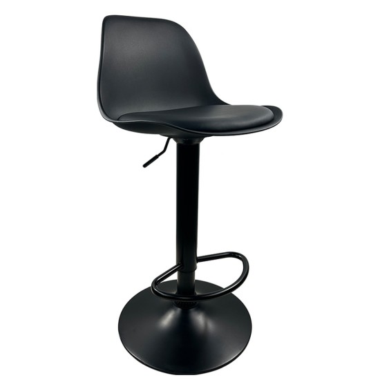 Σκαμπό Bar  AMADA Μαύρο PP/Μέταλλο 41x40x79-89cm