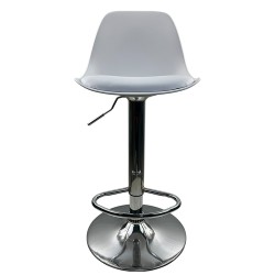 Σκαμπό Bar  AMADA Λευκό/Χρώμιο PP/Μέταλλο 41x40x79-89cm