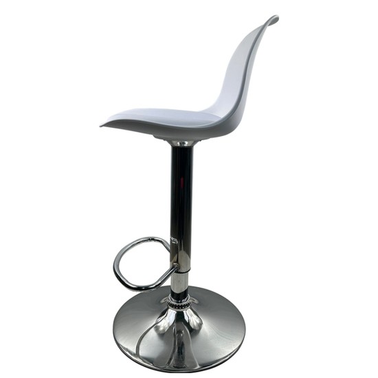 Σκαμπό Bar  AMADA Λευκό/Χρώμιο PP/Μέταλλο 41x40x79-89cm