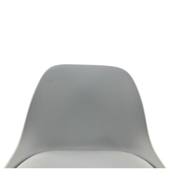 Σκαμπό Bar  AMADA Λευκό/Χρώμιο PP/Μέταλλο 41x40x79-89cm
