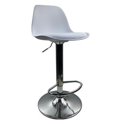 Σκαμπό Bar  AMADA Λευκό/Χρώμιο PP/Μέταλλο 41x40x79-89cm