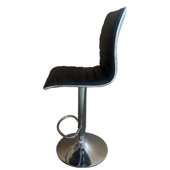 Σκαμπό Bar  ENCANTA Μαύρο/Χρώμιο PU/Μέταλλο 41x50x59/94-80/115cm