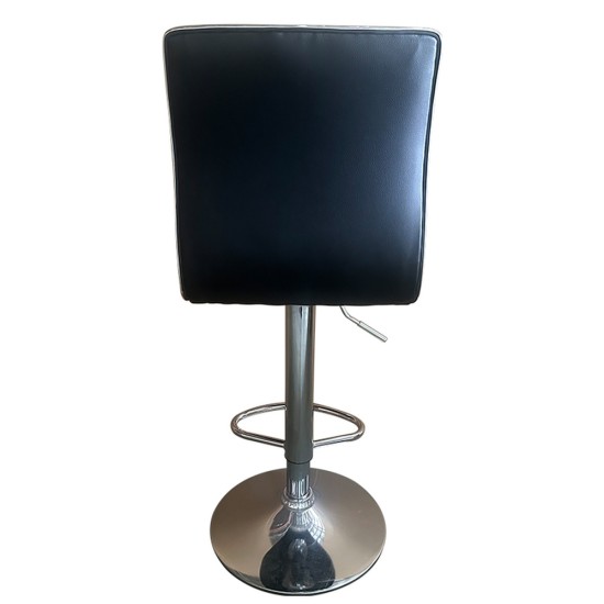 Σκαμπό Bar  ENCANTA Μαύρο/Χρώμιο PU/Μέταλλο 41x50x59/94-80/115cm