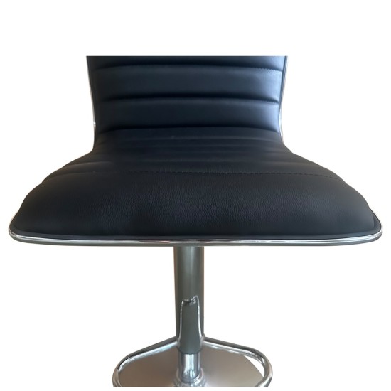 Σκαμπό Bar  ENCANTA Μαύρο/Χρώμιο PU/Μέταλλο 41x50x59/94-80/115cm