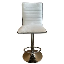 Σκαμπό Bar  ENCANTA Λευκό/Χρώμιο PU/Μέταλλο 41x50x59/94-80/115cm