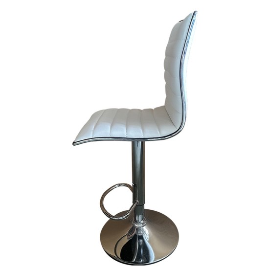 Σκαμπό Bar  ENCANTA Λευκό/Χρώμιο PU/Μέταλλο 41x50x59/94-80/115cm