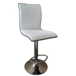 Σκαμπό Bar  ENCANTA Λευκό/Χρώμιο PU/Μέταλλο 41x50x59/94-80/115cm