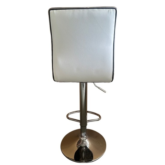 Σκαμπό Bar  ENCANTA Λευκό/Χρώμιο PU/Μέταλλο 41x50x59/94-80/115cm