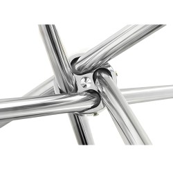 Τραπέζι Τραπεζαρίας  PHLAX Διάφανο/Χρώμιο Γυαλί/Μέταλλο Φ120x74cm Τραπέζι Τραπεζαρίας  PHLAX Διάφανο/Χρώμιο Γυαλί/Μέταλλο Φ120x74cm